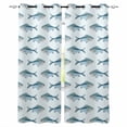 thumbnail image 1 of Coastal Fishes Blackout Curtains for Bedroom/Living Room, Thermal Insulated Kitchen Curtains, Summer Watercolor Ocean Animals Grommet Darkening Window Treatment Drapes 52"x84"x2, 1 of 8