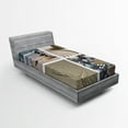 thumbnail image 1 of Ambesonne Coastal Fitted Sheet, Sand and Pebbles Collage, Twin XL Size, Multicolor, 1 of 2
