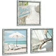 thumbnail image 1 of Coastal Framed Wooden Wall Art: Ocean Pictures Sailboat Art Prints Beach Artwork Collection Set of 3 Seascape Decorations for Home, 1 of 6