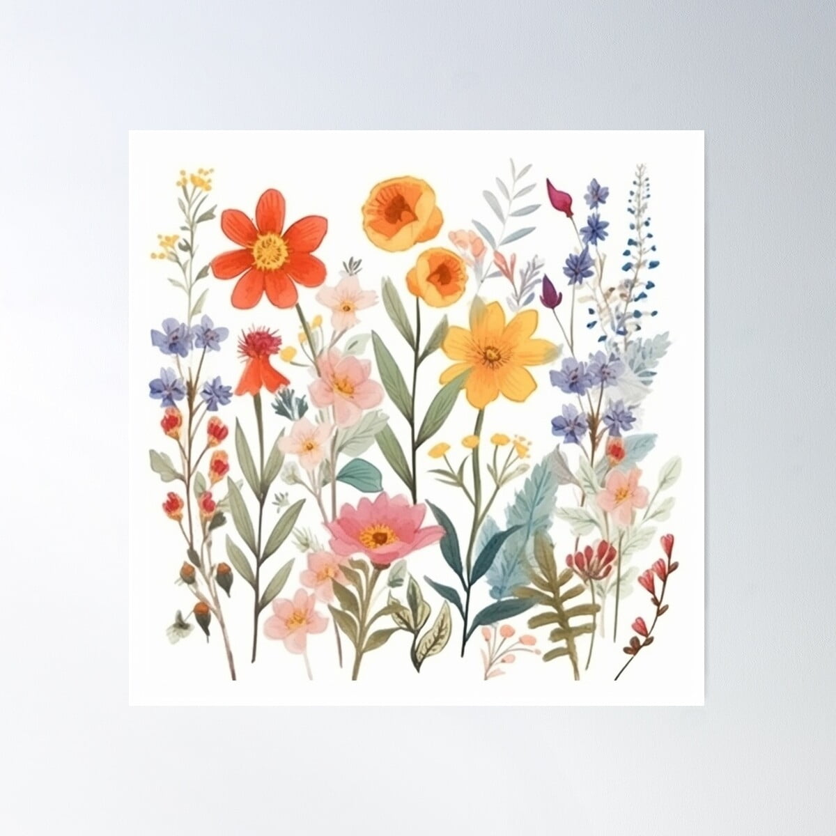 Coastal Garden By Day Ii Poster Wall Art, Modern Wall Decor For Living