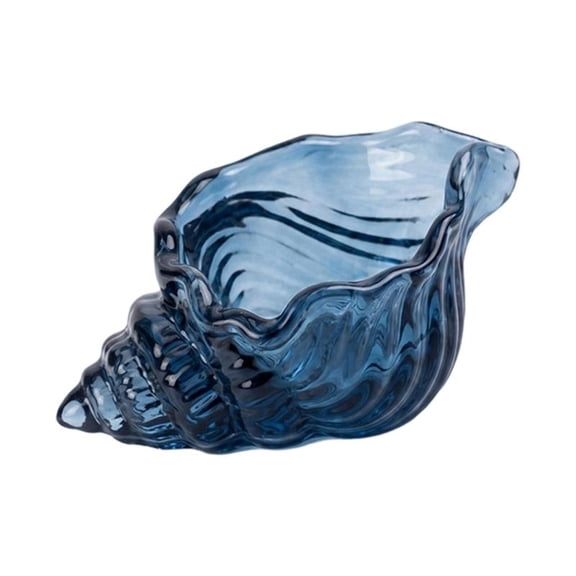 Coastal Glass Conch Shell Candle Holders for Desktop Tealight Display, Ocean Decors Planter Vases Jewelry Tray for Shelf, Vanity or Dining Table