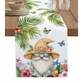thumbnail image 1 of Coastal Gnomes Burlap Cotton Table Runner 13x120 Inches Long, Ocean Starfish Shell Palm Tree Butterfly Farmhouse Table Runners, Outdoor Dining Tablecloths Decor for Baby Shower/Party/Wedding, 1 of 6