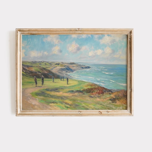 Coastal Golf Course Trendy Sportscore Poster Unframed Paper Print