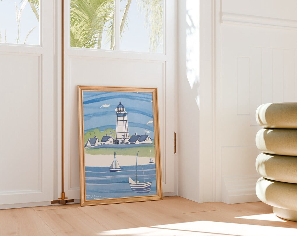 Photo inspiration: East Coast Apartment Decor Inspiration Reference: Coastal Granddaughter Print Light Blue Wall Art East Coast Watercolor
