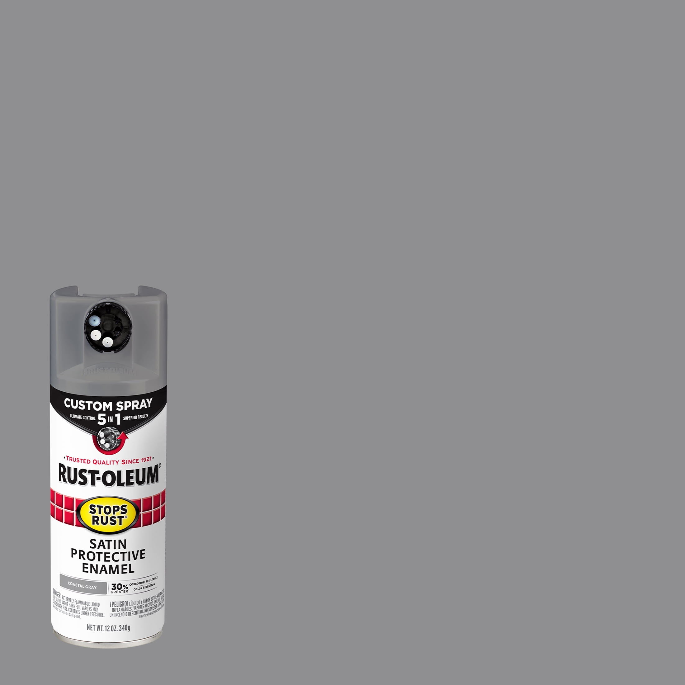 6 Pack, Coastal Gray , Rust-Oleum Stops Rust Custom Spray 5 in 1