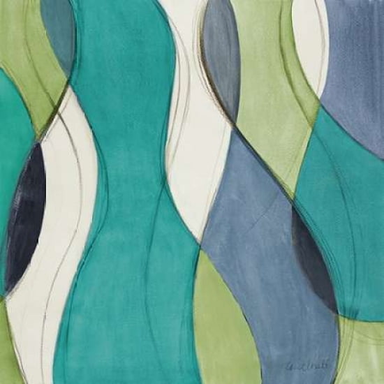Coastal Greens Coalescence I Canvas Art - Lanie Loreth (24 x 24)