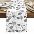 thumbnail image 1 of Coastal Grey Table Runner - 90 Inch Long, Kitchen Dining Table Runner Dresser Scarves, Retro Ocean Coral Shell Starfish Seahorse Farmhouse Decor for Coffee Tables Wedding Party Banquet, 1 of 8