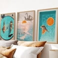 Coastal Groove Blue Orange set of 3: Retro Summer Beach Surf, Trendy ...