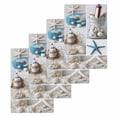thumbnail image 1 of Coastal Hand Towels Set, Waffle Weave Kitchen Towels 4 Pieces, Summer Beach Starfish Nautical Sea Shell Microfiber Hair Face Bath Tea Towel Absorbent Quick Drying Cleaning Dish Cloths, 15.7"x23.6", 1 of 7