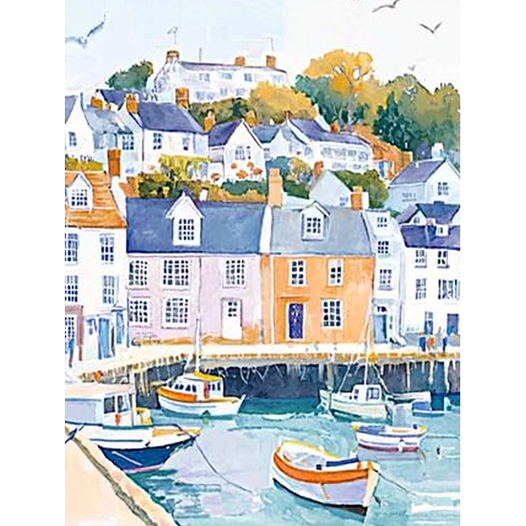 Coastal Harbor Town Canvas Print/Wall Art Perfect for Living Room Bedroom Kitchen Office and Dining Room Decoration.