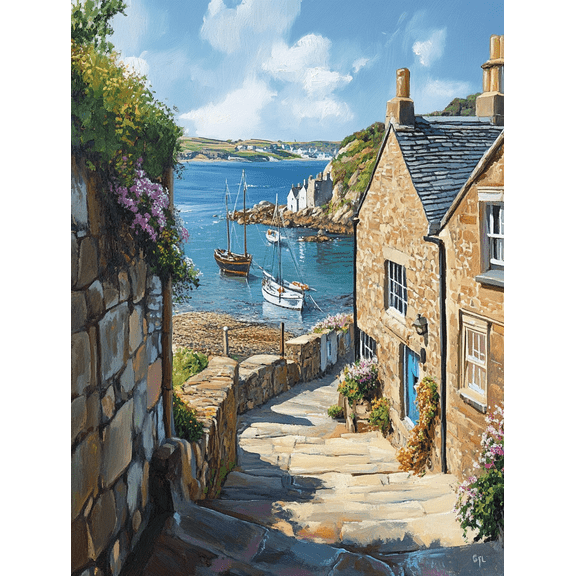 Coastal Harbor View Canvas Print/Wall Art Perfect for Living Room Bedroom Kitchen Office and Hallway Decoration.