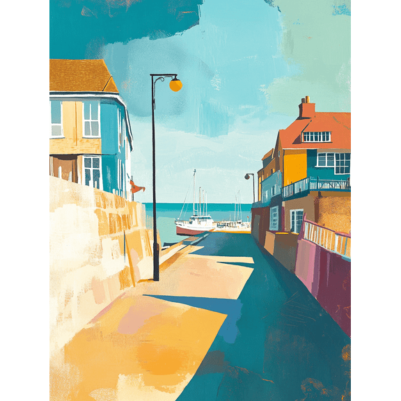 Coastal Harbor View Canvas Wall ArtPerfect for Living RoomKitchenBathroomOffice Decoration