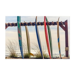 Coastal Harmony - Happy Together - Coronado California Photography Surfboard Beach Coastal Ocean Waves Seaside Surf Unframed Wall Art Print 32 x 48 inches
