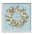 thumbnail image 1 of Coastal Holiday Peace Wreath Holiday Graphic Art White Framed Art Print Wall Art, 1 of 7