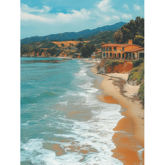 Coastal House Beach Ocean Decor Wall Art Canvas Print Suitable for Living Room Bathroom Office and Hotel Decoration.