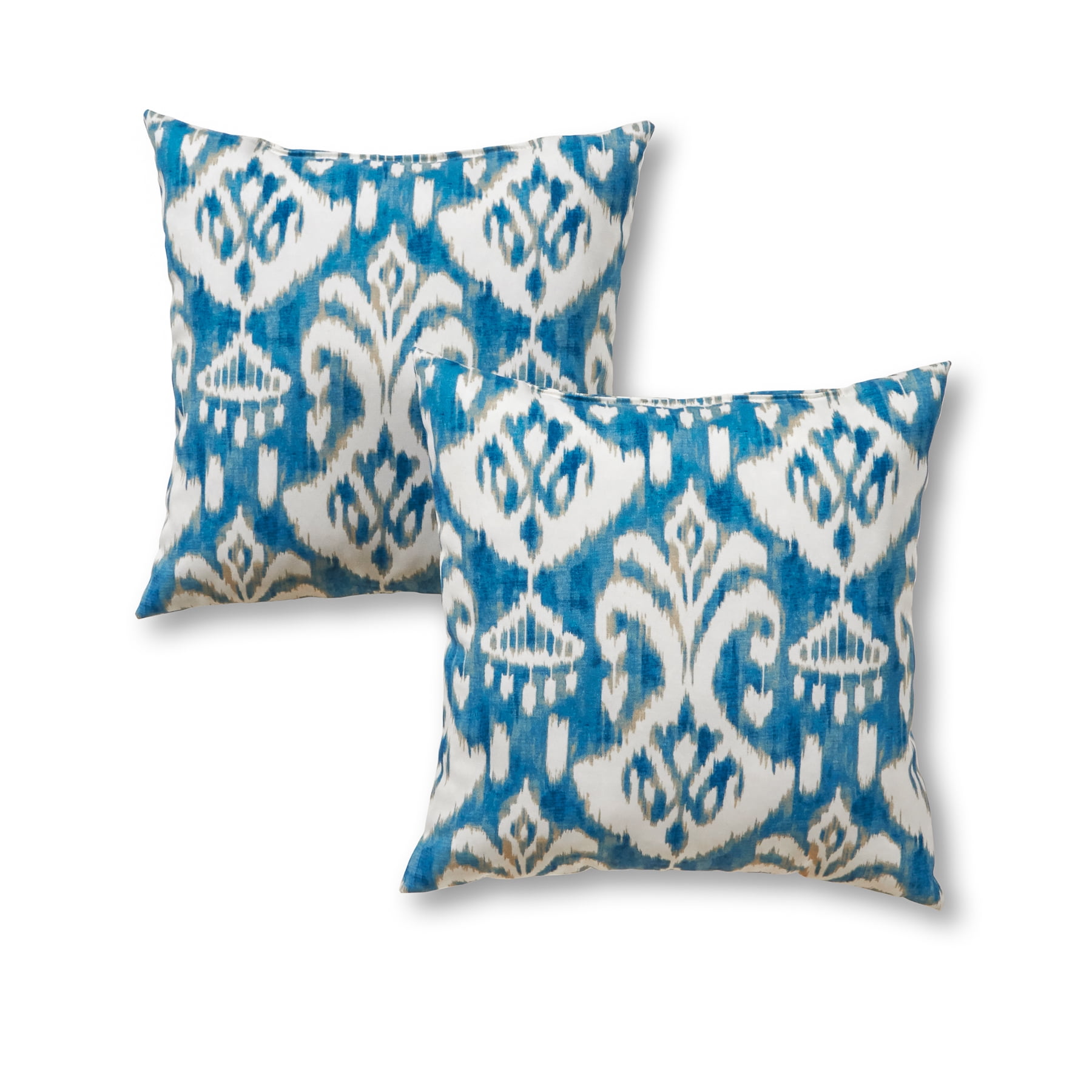 Coastal Ikat 17 x 17 in. Outdoor Accent Pillow, Set of 2
