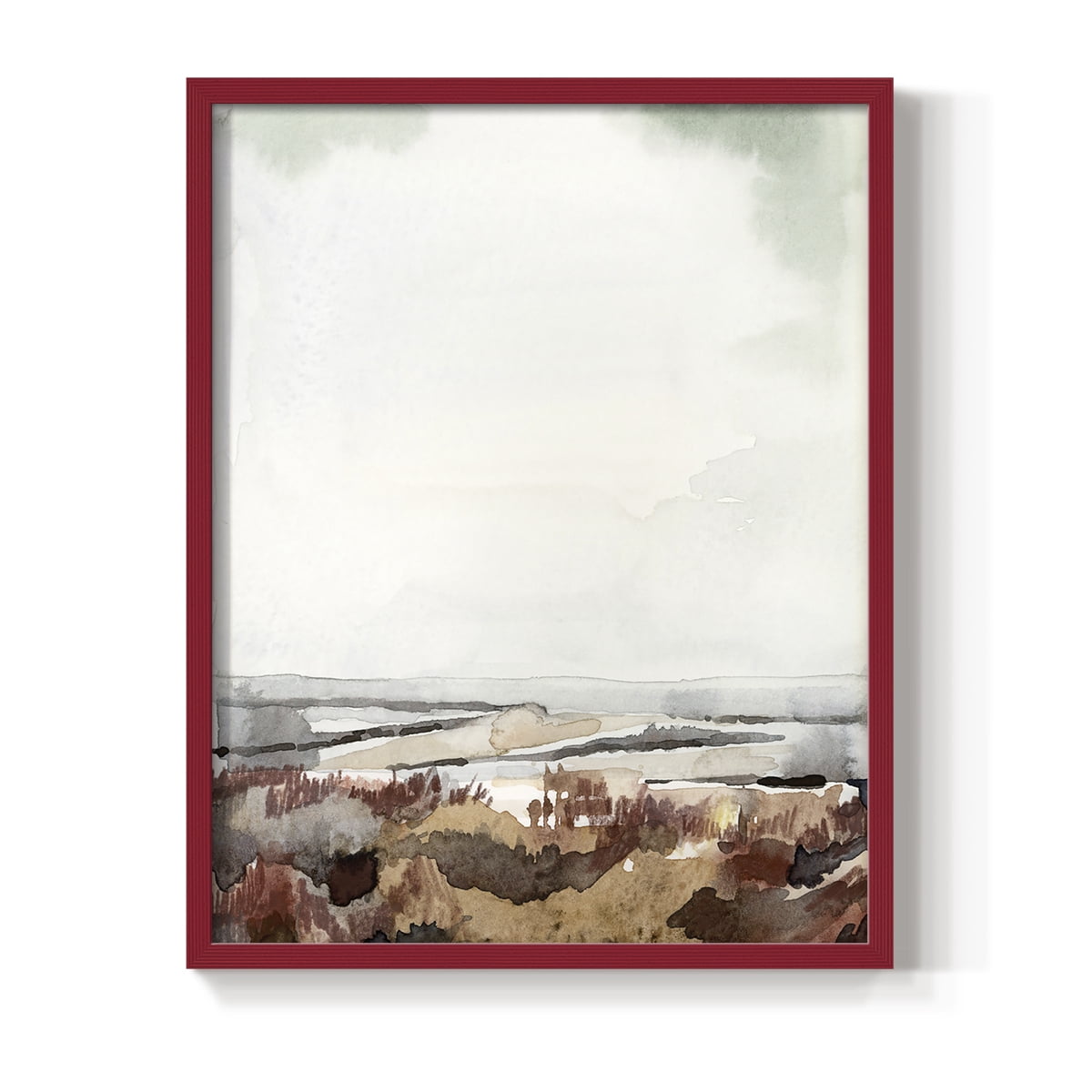 Coastal Inlet Study I Framed Print in Red Solid Wood Framed Print No Nail Hanging