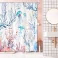 thumbnail image 1 of Coastal Jellyfish Shower Curtain with Underwater Ocean Scene | Blue Beach Theme Bathroom Decor, 69x75 Inches, 1 of 5