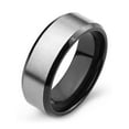 thumbnail image 1 of Crucible Jewelry Men's Brushed Finish Two Tone Titanium Ring (8mm), 1 of 4
