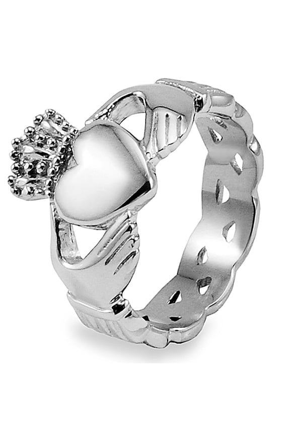 Men's Celtic Knot Eternity Claddagh Stainless Steel Ring