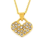 West Coast Jewelry Women's Crystal Heart Gold Plated Steel Necklace