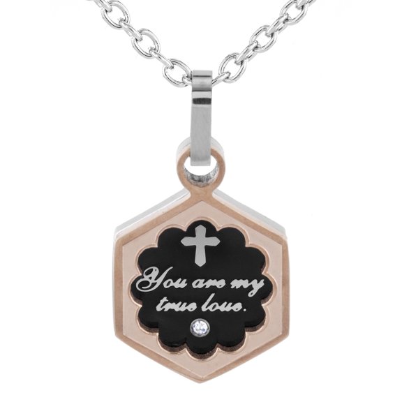 West Coast Jewelry Women's Inspirational Rose Gold Plated Stainless Steel Necklace - 19"
