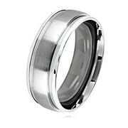 Coastal Jewelry Dual Finish Comfort Fit Stainless Steel Ring (8mm)