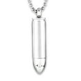 thumbnail image 1 of Crucible Jewelry Men's Dual Finish Bullet Capsule Stainless Steel Necklace, 1 of 4