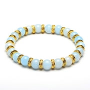 ELYA Jewelry Women's Dyed Light Blue Jade Stone Stretch Bracelet
