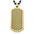thumbnail image 1 of West Coast Jewelry Men's Textured Dog Tag Gold Plated Two-Tone Necklace, 1 of 4