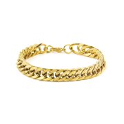 Crucible Jewelry Men's Curb Link Chain Gold Plated Steel Bracelet - 8"