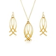 thumbnail image 1 of West Coast Jewelry Women's Curved Wire Dangle Gold Tone Jewelry Set, 1 of 4