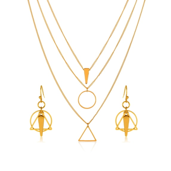 West Coast Jewelry Women's Geometric Charm Gold Tone Jewelry Set