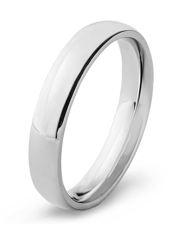 Men's Polished Domed Stainless Steel Band Ring (4mm)