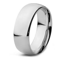 West Coast Jewelry Men's Polished Domed Titanium Band Ring (8mm)
