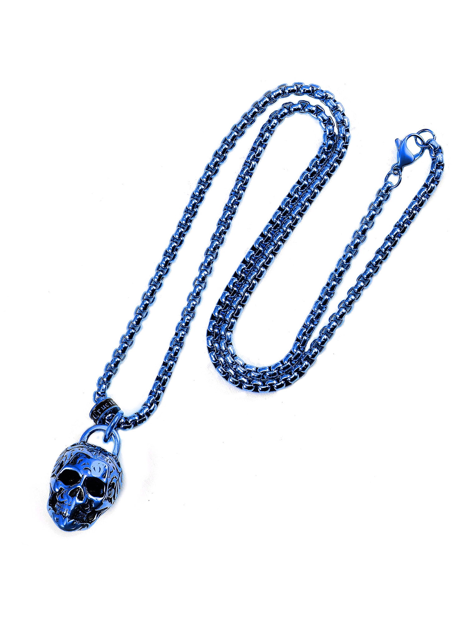 Men's Blue Sapphire Cross Pendant Necklace Party Rock - Temu