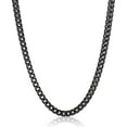 thumbnail image 1 of Crucible Jewelry Men's Black Plated Stainless Steel Rounded Franco Chain Necklace (7mm) - 26", 1 of 5