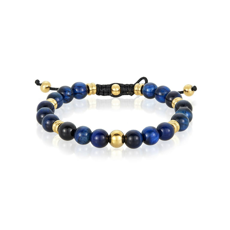 12mm Genuine Natural Black Blue Tiger's Eye Round Beads Bracelets For Women  Stretch Charm Powerful Natural Stone Bracelets