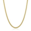thumbnail image 1 of Crucible Jewelry Men's Gold Plated Stainless Steel Rounded Curb Chain Necklace (5mm) - 24", 1 of 5