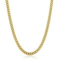 thumbnail image 1 of Crucible Jewelry Men's Gold Plated Stainless Steel Rounded Curb Chain Necklace (7mm) - 26", 1 of 5