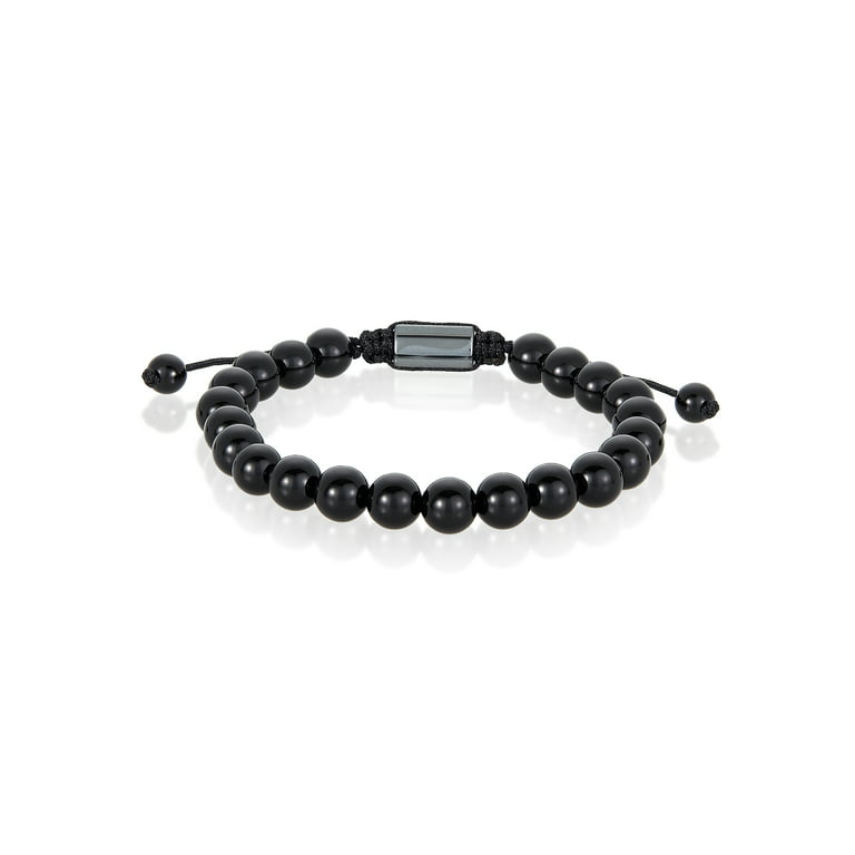 Multilayer Natural Stone Beads Bracelet With Black Lava Onyx
