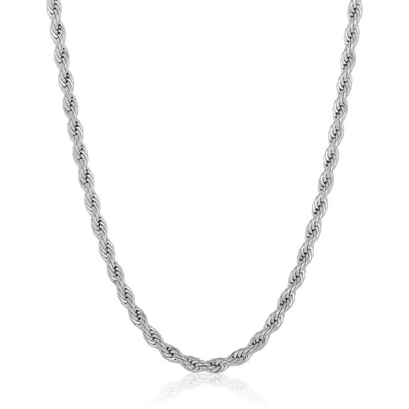 Crucible Jewelry Men's Rope Chain Stainless Steel Necklace (6mm) - 26"
