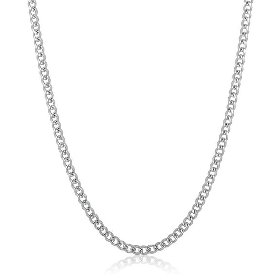 Crucible Jewelry Men's Rounded Curb Chain Stainless Steel Necklace (5mm) - 24"