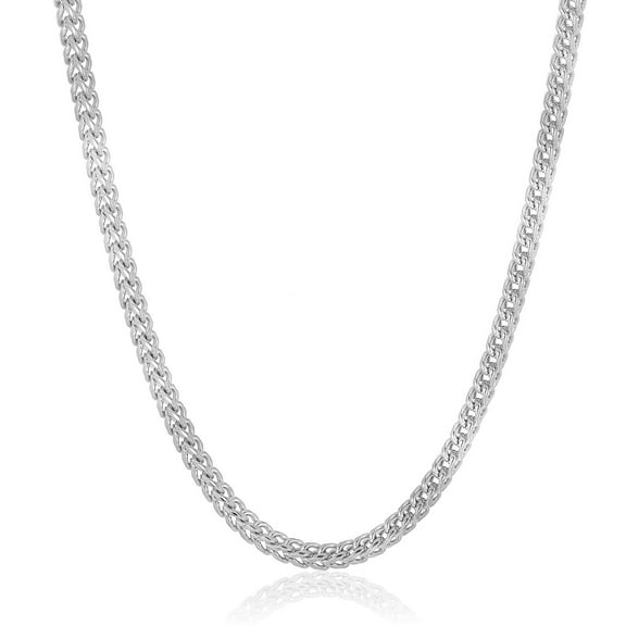 Crucible Jewelry Men's Rounded Franco Chain Stainless Steel Necklace (5mm) - 24"