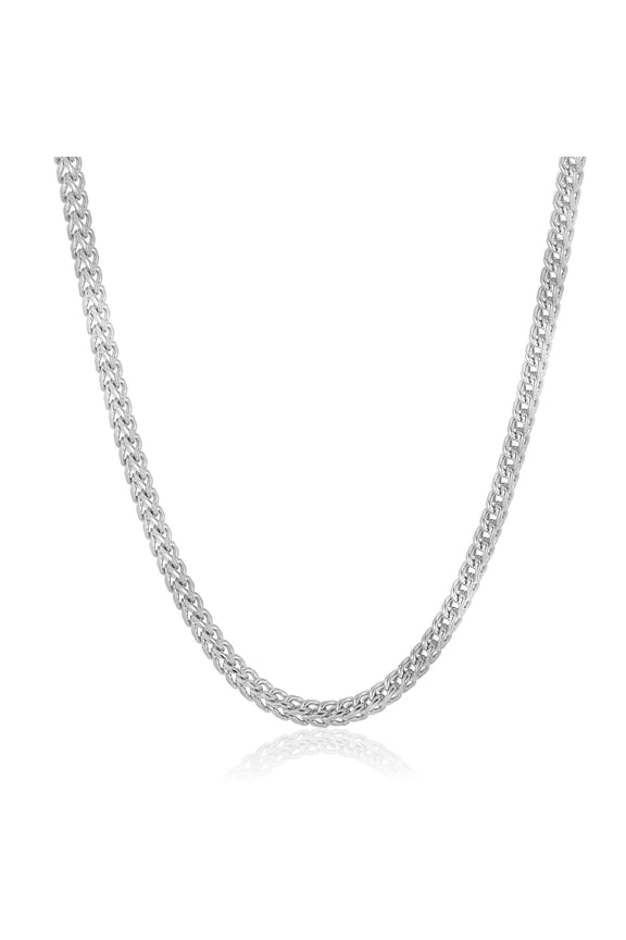 Jewelry Men's Rounded Franco Chain Stainless Steel Necklace (5mm) - 24"
