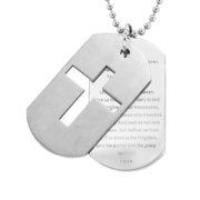 West Coast Jewelry Men's Cross and 'Lord's Prayer' Dog Tag Necklace