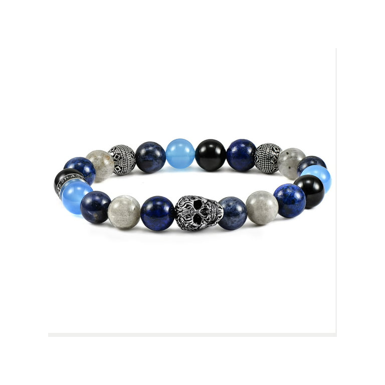 Sansar - 4mm - Lapis Lazuli Beaded Stretchy Bracelet with Sandalwood Beads