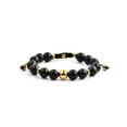 thumbnail image 1 of West Coast Jewelry Men's Onyx Stone Steel Bead Adjustable Bracelet, 1 of 4