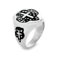thumbnail image 1 of West Coast Jewelry Men's Polished Black Cross Design Steel Ring, 1 of 4