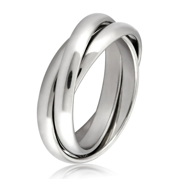 ELYA Jewelry Women's Polished Intertwined Triple Band Stainless Steel Ring